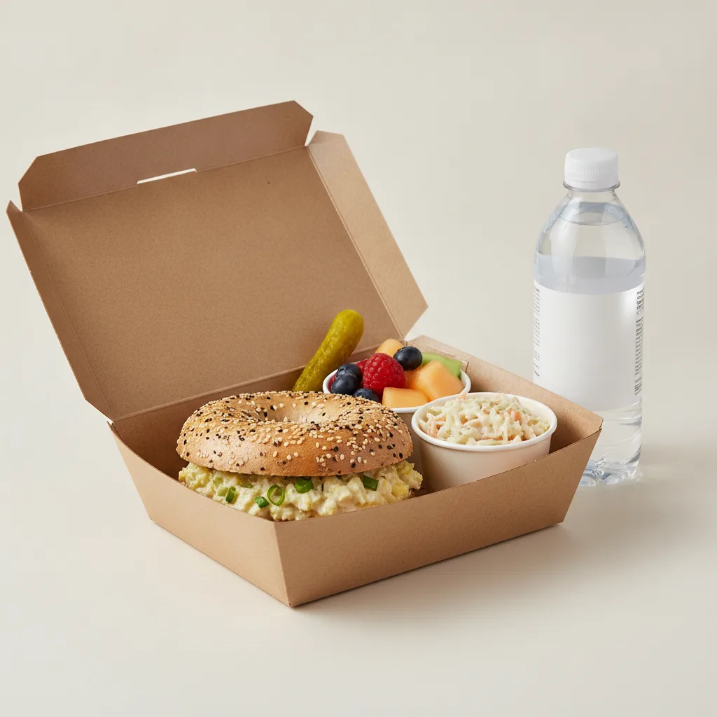 Gluten Free Boxed Lunch — Egg Salad / Bottled Water Gluten Free Boxed Lunch — Egg Salad / Bottled Water