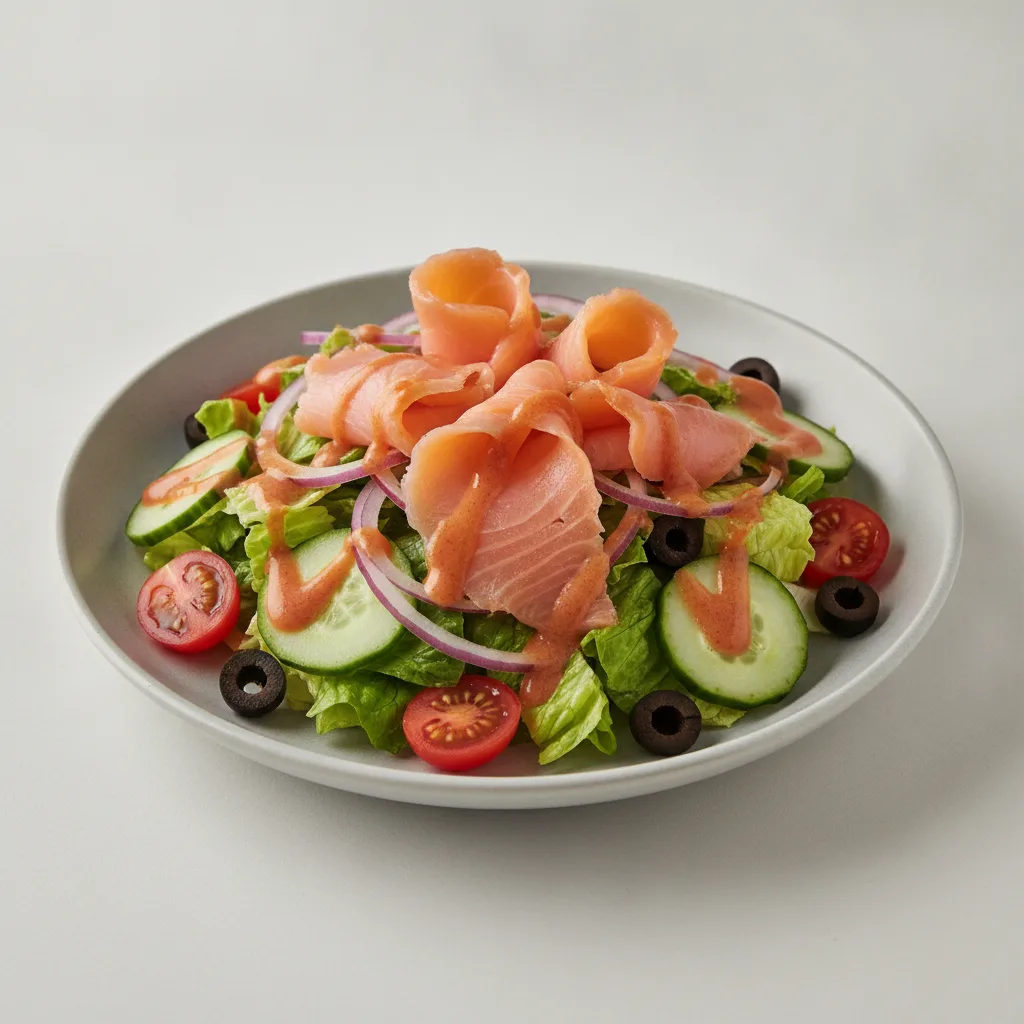 Garden Salad - Russian With Smoked Salmon Garden Salad - Russian With Smoked Salmon