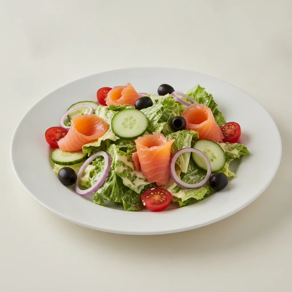 Garden Salad - Caesar With Smoked Salmon Garden Salad - Caesar With Smoked Salmon