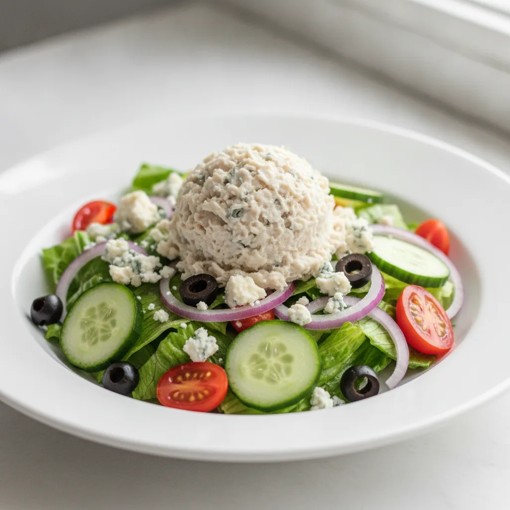 Garden Salad - Blue Cheese With Chicken Salad Garden Salad - Blue Cheese With Chicken Salad