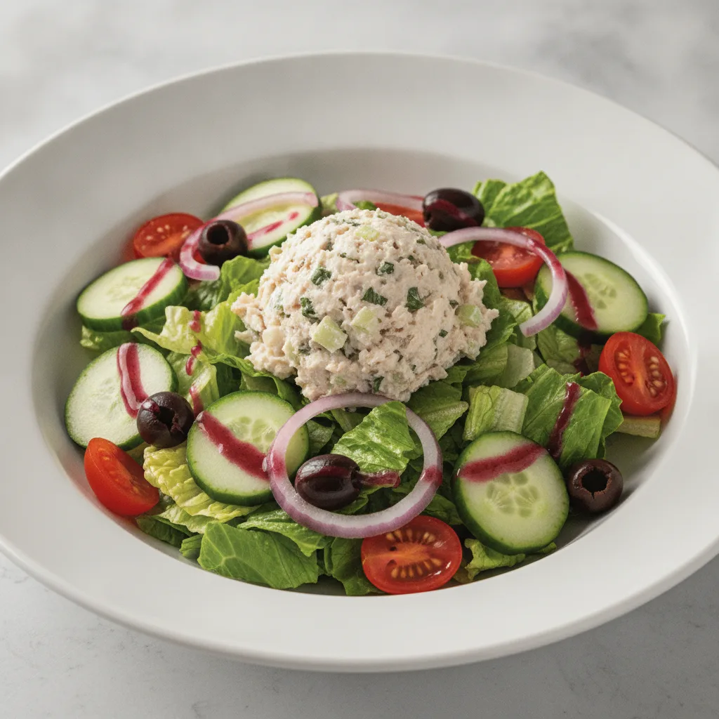 Garden Salad - Red Wine Vinaigrette With Chicken Salad Garden Salad - Red Wine Vinaigrette With Chicken Salad