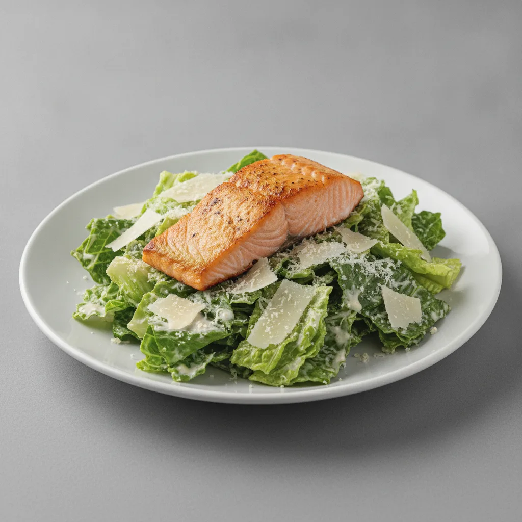 Caesar Salad With Baked Salmon Caesar Salad With Baked Salmon