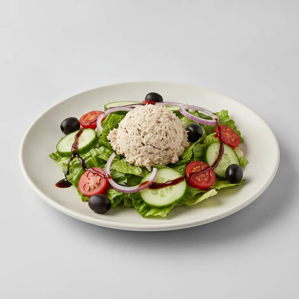 Garden Salad - Balsamic With Tuna Salad Garden Salad - Balsamic With Tuna Salad