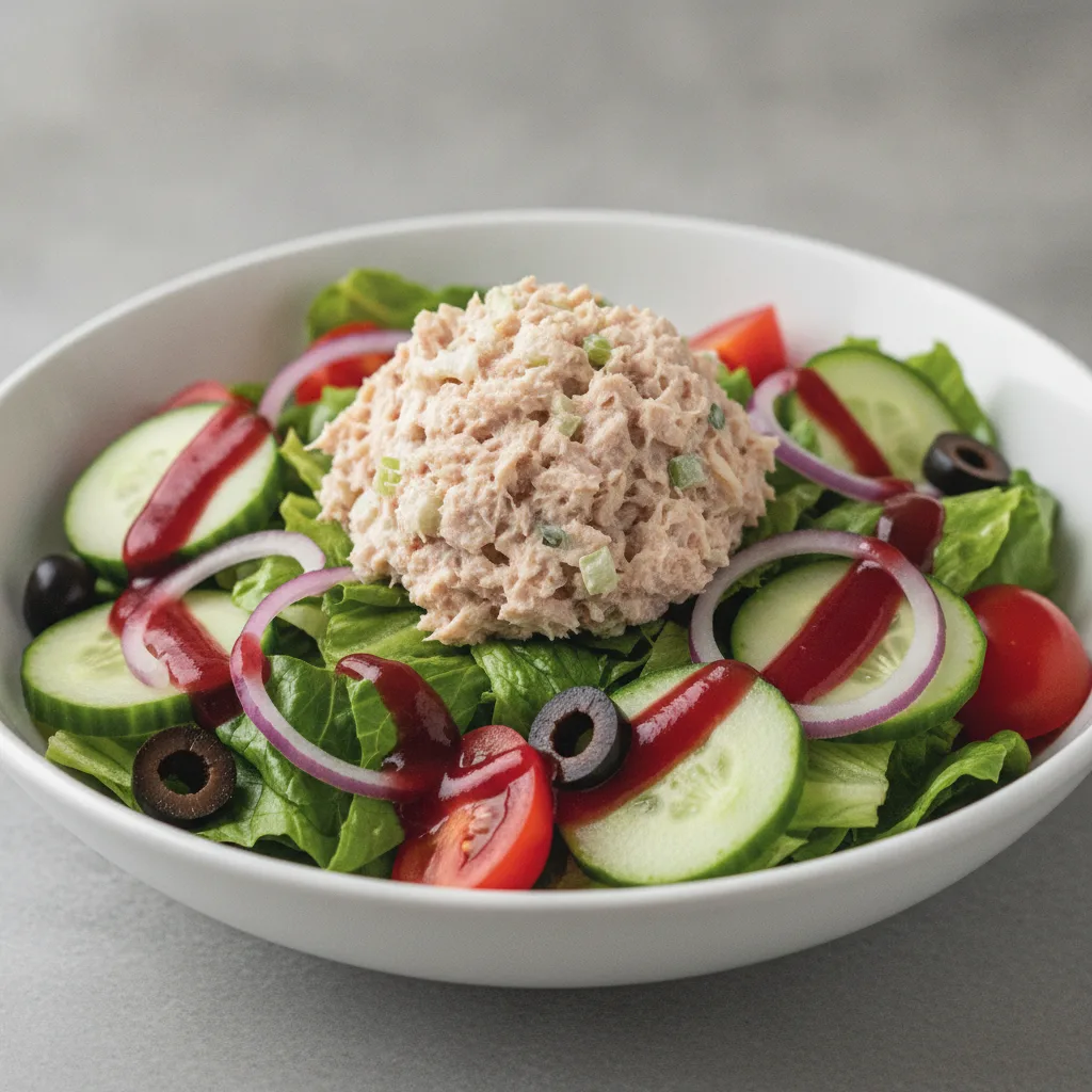 Garden Salad - Red Wine Vinaigrette With Tuna Salad Garden Salad - Red Wine Vinaigrette With Tuna Salad