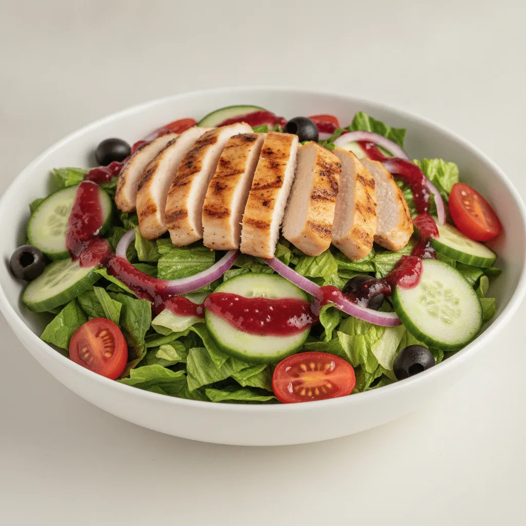 Garden Salad - Raspberry Vinaigrette With Grilled Chicken Garden Salad - Raspberry Vinaigrette With Grilled Chicken