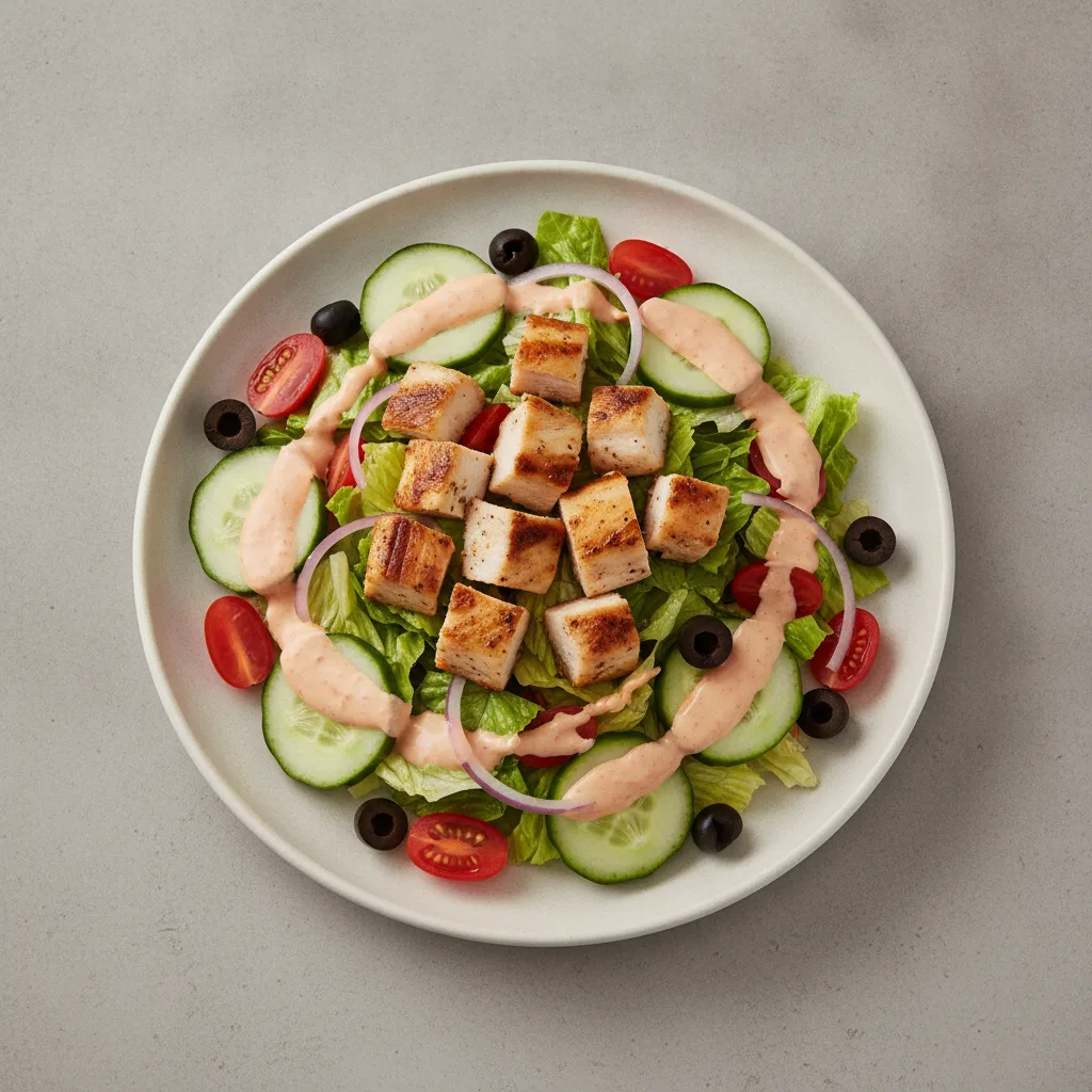 Garden Salad - Russian With Grilled Chicken Garden Salad - Russian With Grilled Chicken