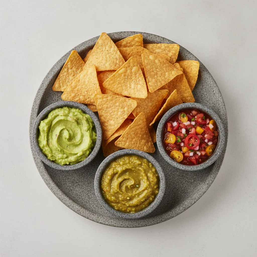 Tortilla Chips and 3 Dips Tortilla Chips and 3 Dips