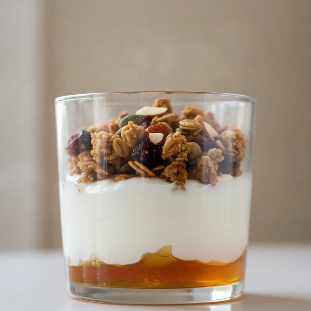 Organic Maple-Yogurt Parfait with Seeded Cherry Granola Organic Maple-Yogurt Parfait with Seeded Cherry Granola