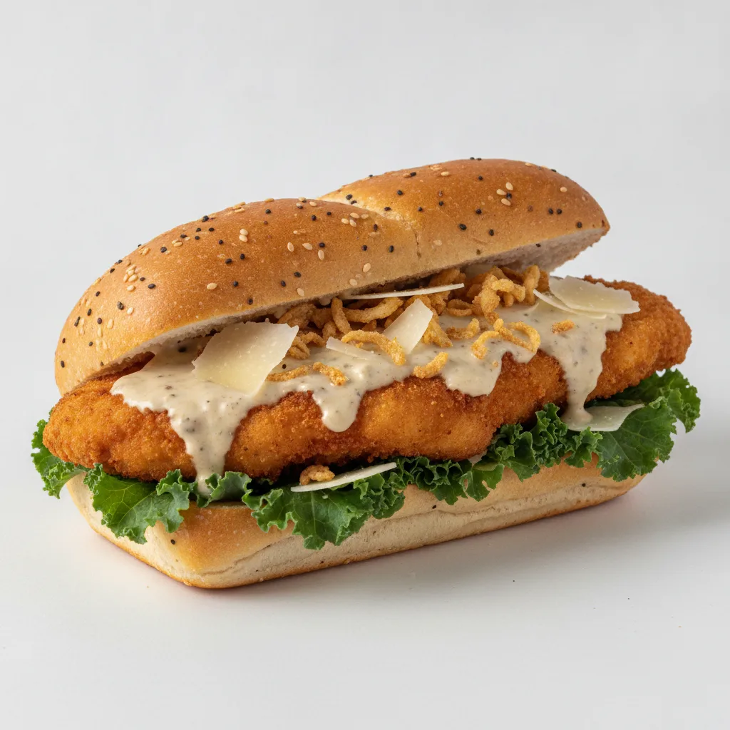 Kale Caesar Cutlet Sandwich Kale Caesar Cutlet Sandwich