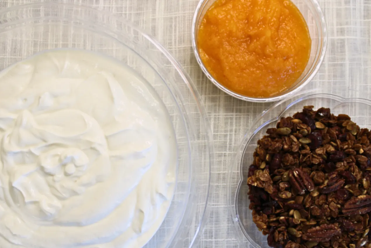 Organic Peach-Yogurt Parfait with Pecan Granola