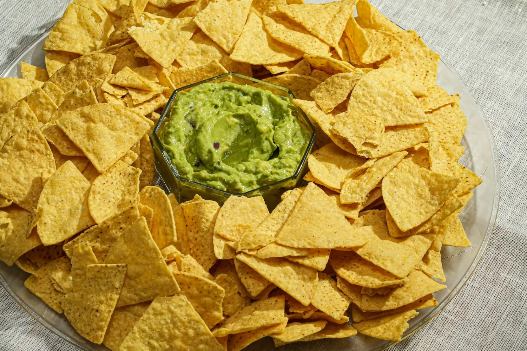 Guacamole and Tortilla Chip Platter