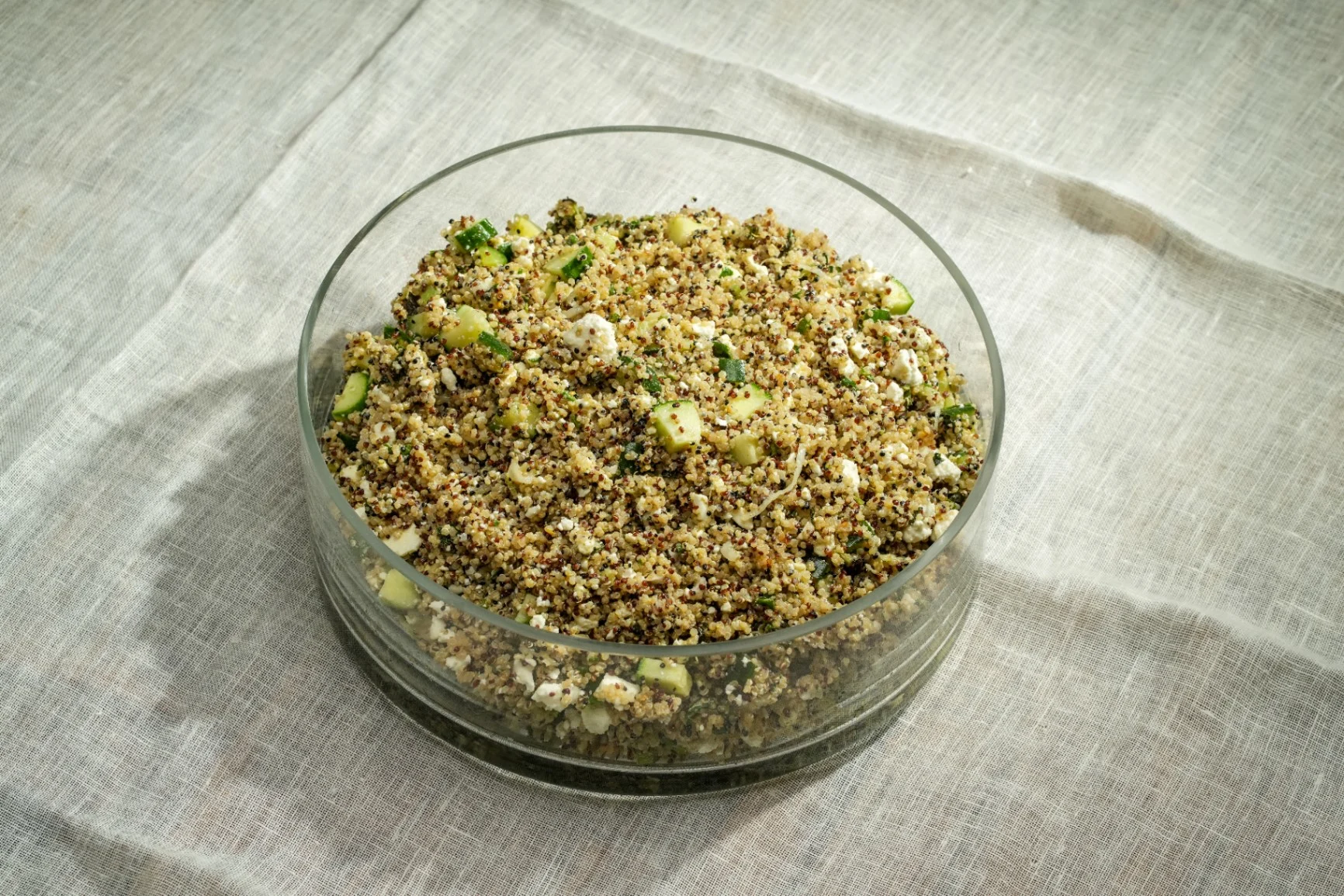 Quinoa Salad with Cucumber, Feta and Lemon Dressing