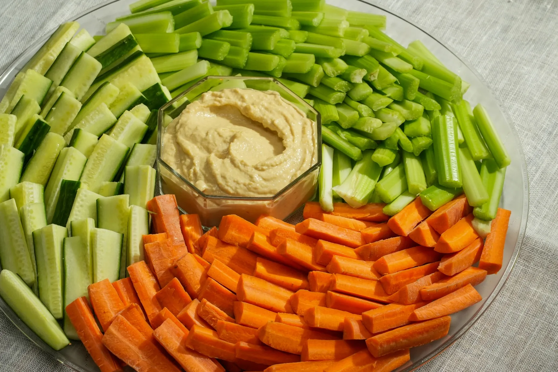 Snacking Veggies and Hummus Platter