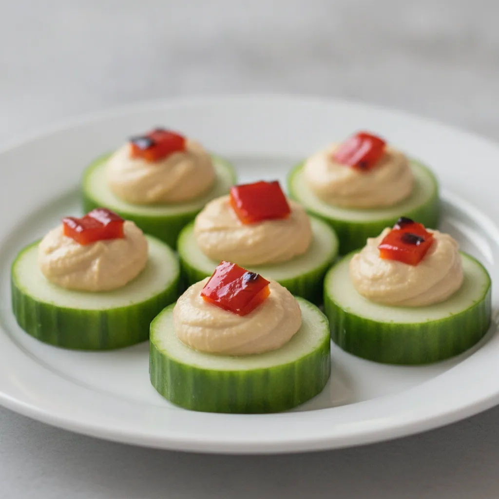 Cucumber Hummus Round Cucumber Hummus Round