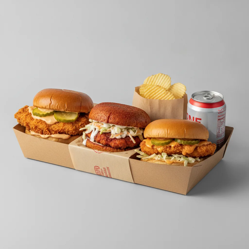 Chicken Sando Box - Yeanie's Sandwich, Nashville Sandwich, Buffalo Sandwich Combo