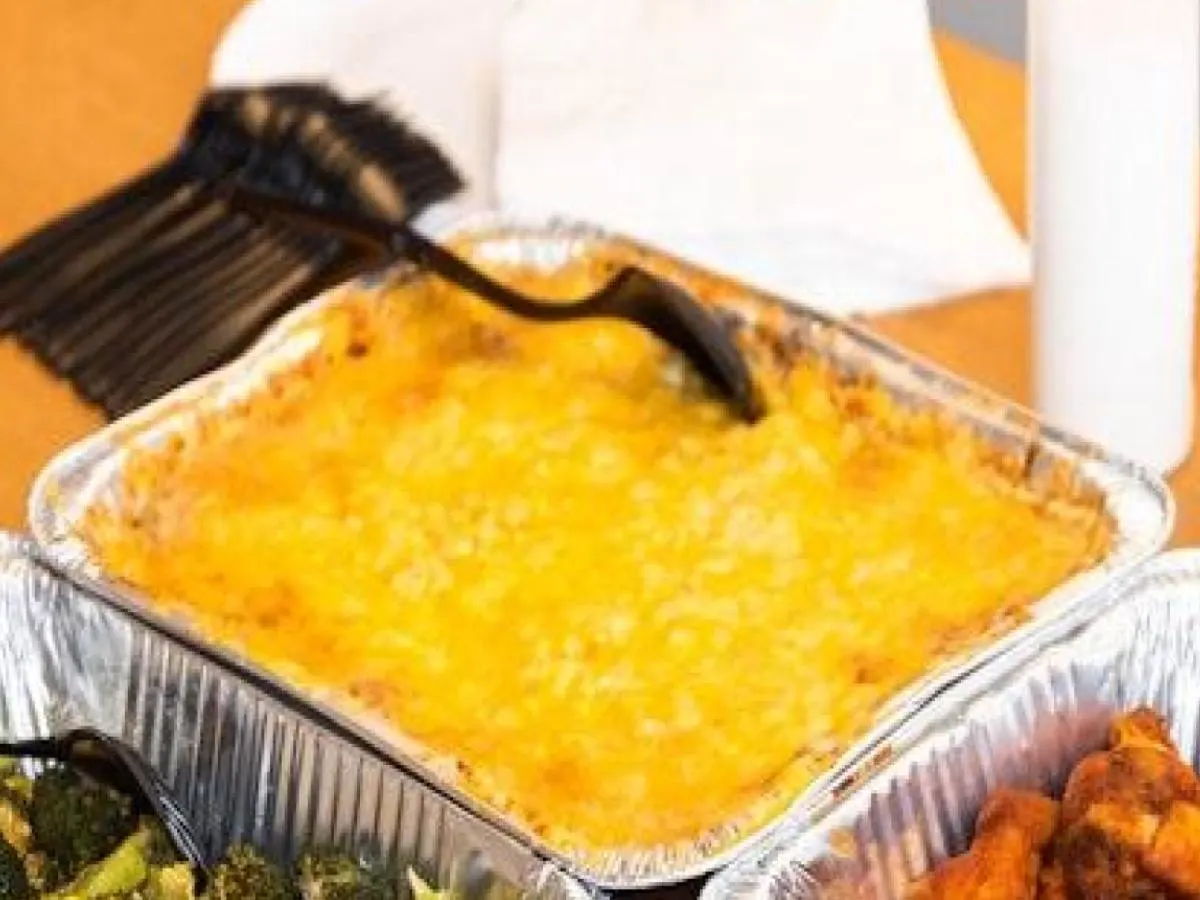 Tray of Baked Mac & Cheese