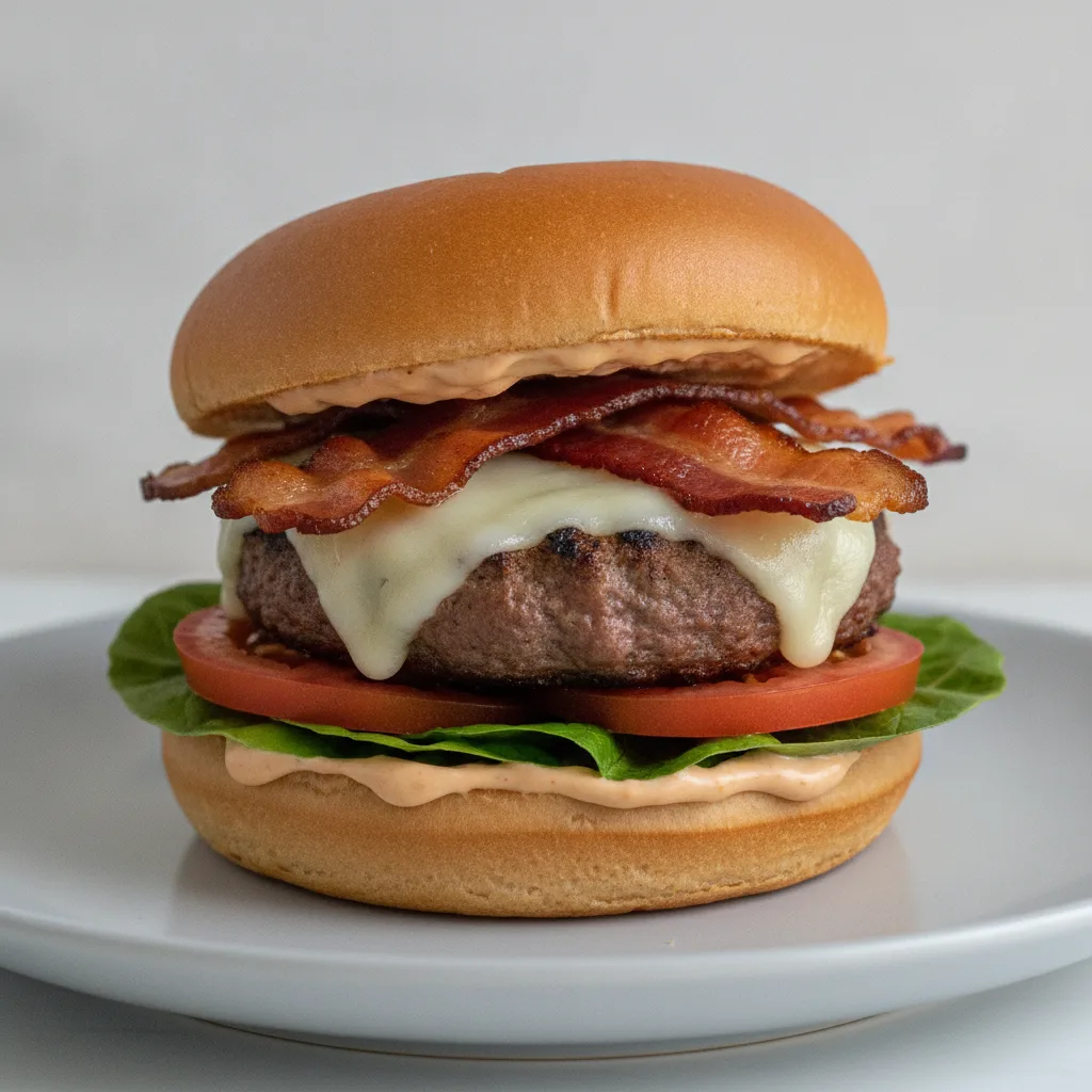 Hamburger (Provolone Cheese) + Bacon