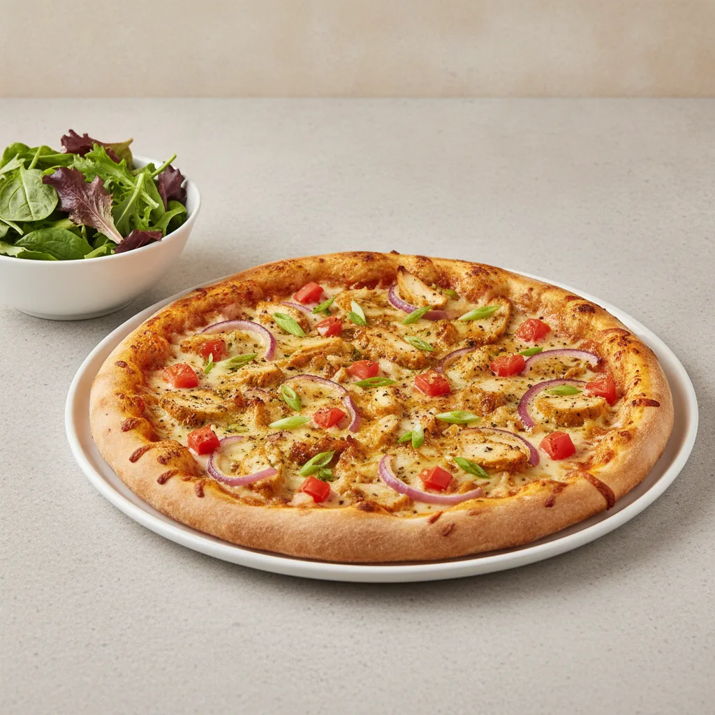 8" Buttery Chicken Pizza (Mild) + Spring Mix Salad