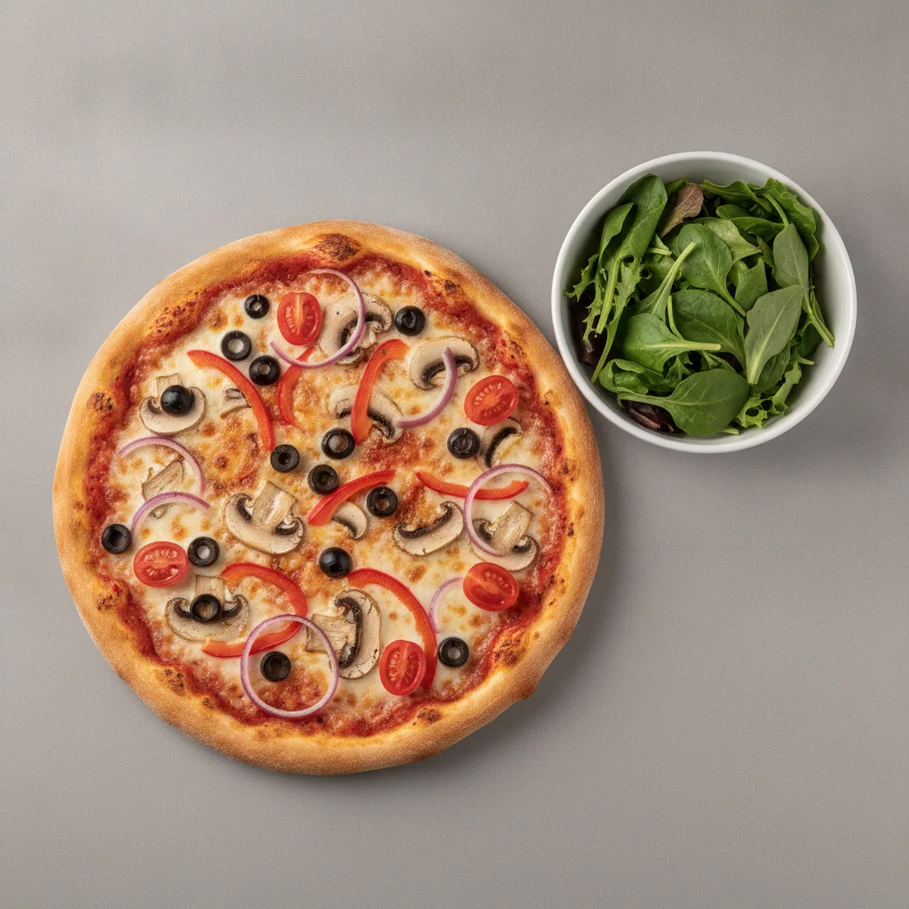 8" Garden Veggie Pizza + Spring Mix Salad