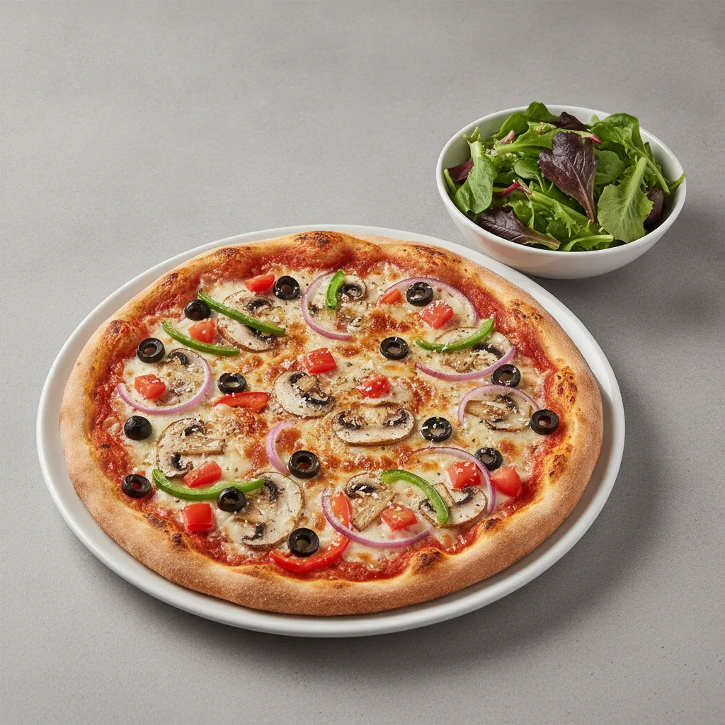 Vegan 8" Garden Veggie Pizza + Spring Mix Salad