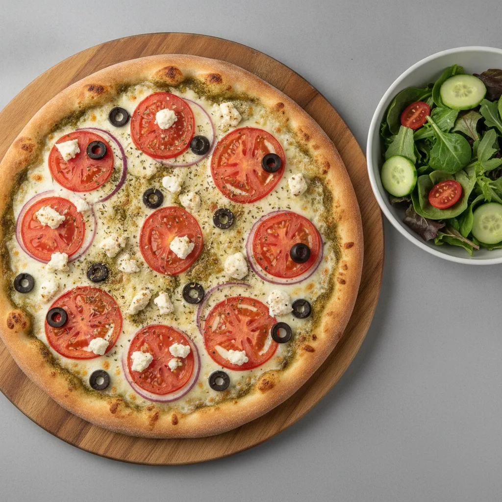 8" Greek Sheek Pizza + Spring Mix Salad