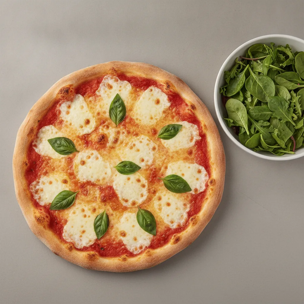 Vegan 8" Margherita Pizza + Spring Mix Salad