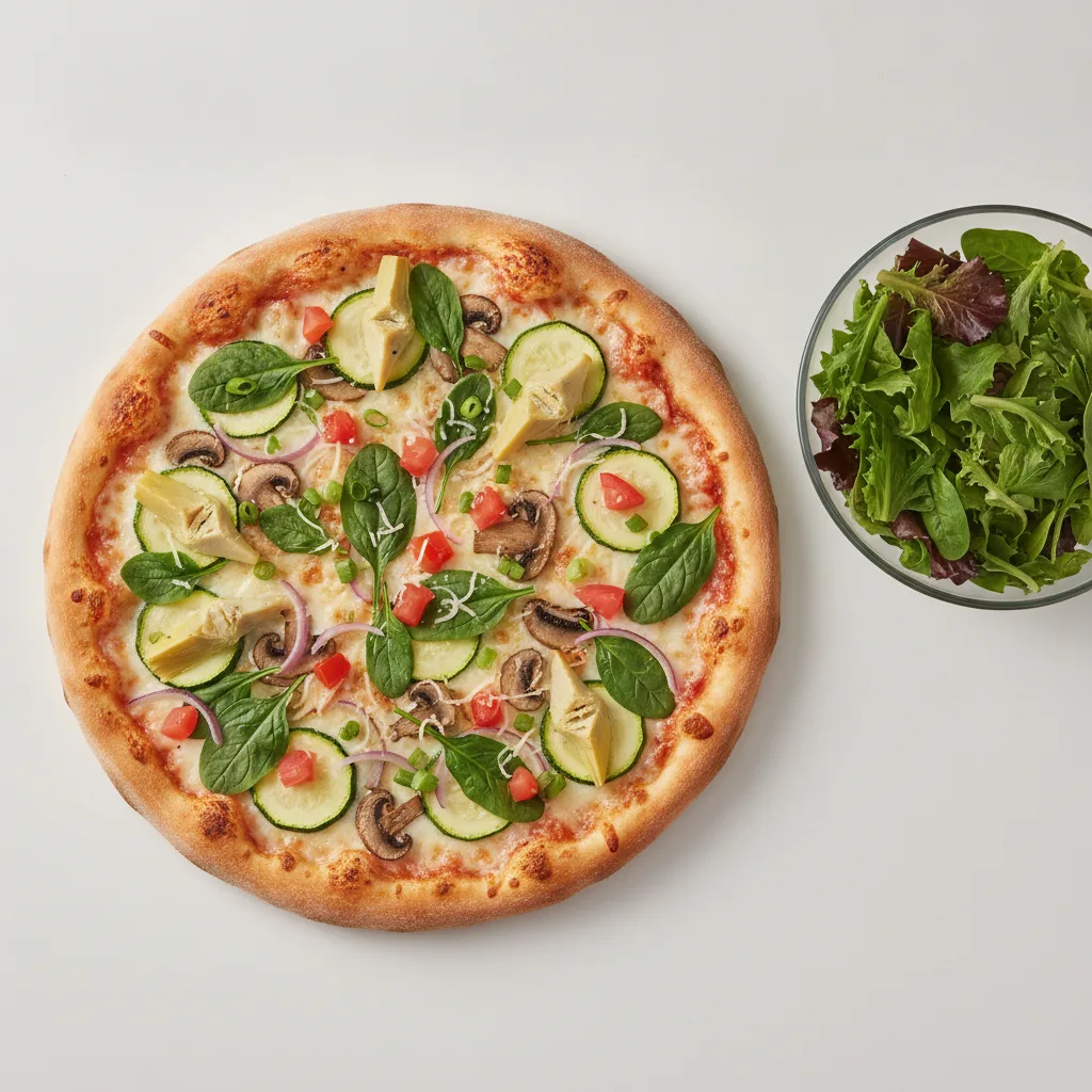 8" Okie Dokie Artichokie Pizza + Spring Mix Salad