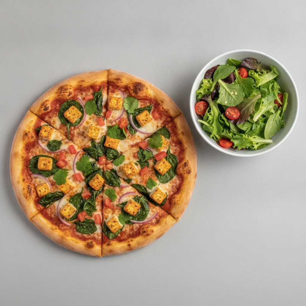 8" Palak Paneer Pizza - Mild + Spring Mix Salad