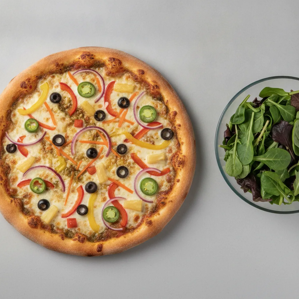 8" Spicy Garden Pizza + Spring Mix Salad
