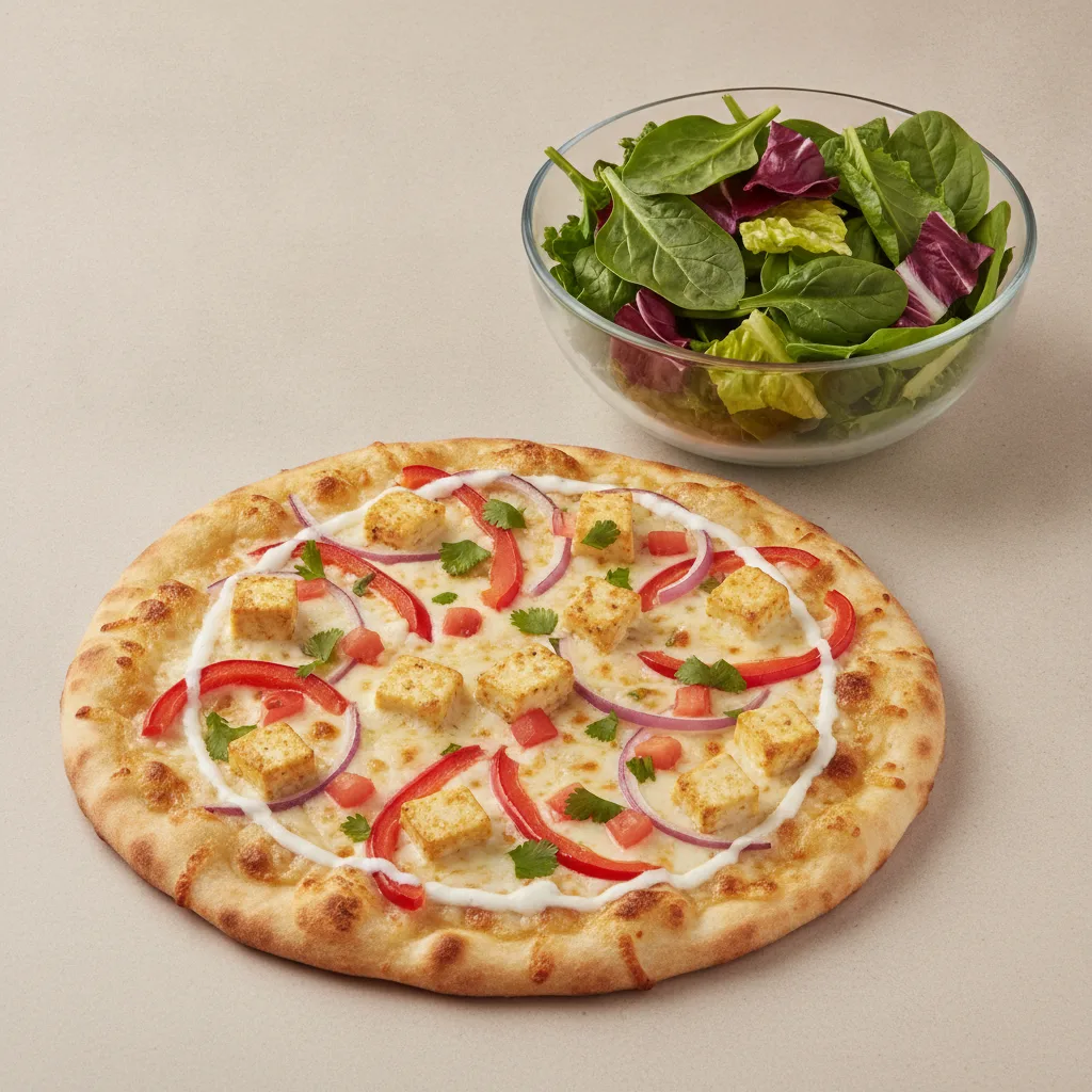 8" Tandoorlicious Pizza - Paneer (Mild) + Spring Mix Salad