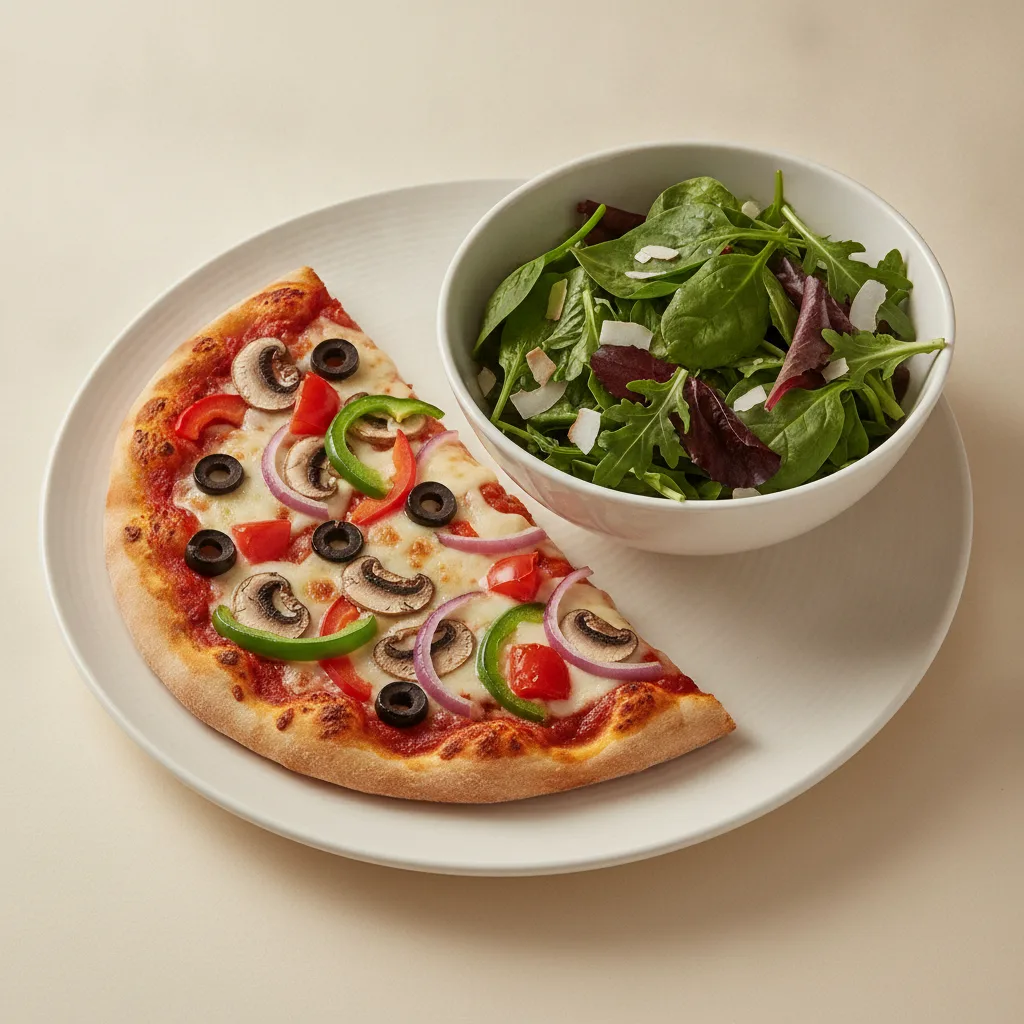 Gluten Free: Half Garden Veggie Pizza + Spring Mix Salad