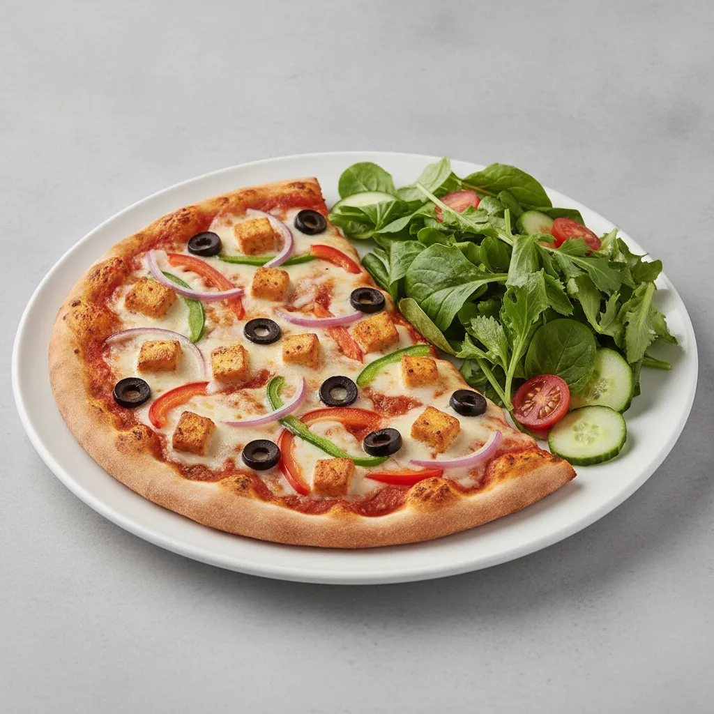 Gluten Free: Half Pep Paneer Pizza (Mild) + Spring Mix Salad