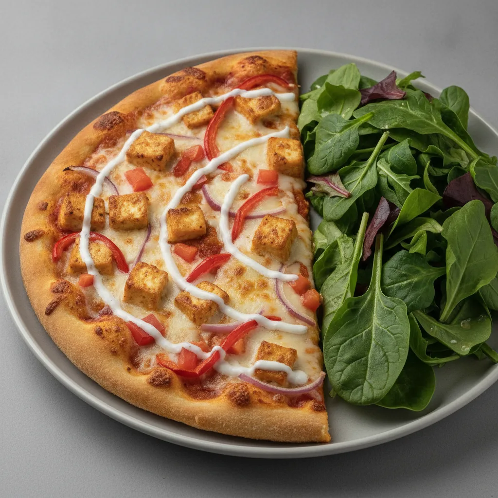 Gluten Free: Half Tandoorlicious Pizza - Paneer (Mild) + Spring Mix Salad