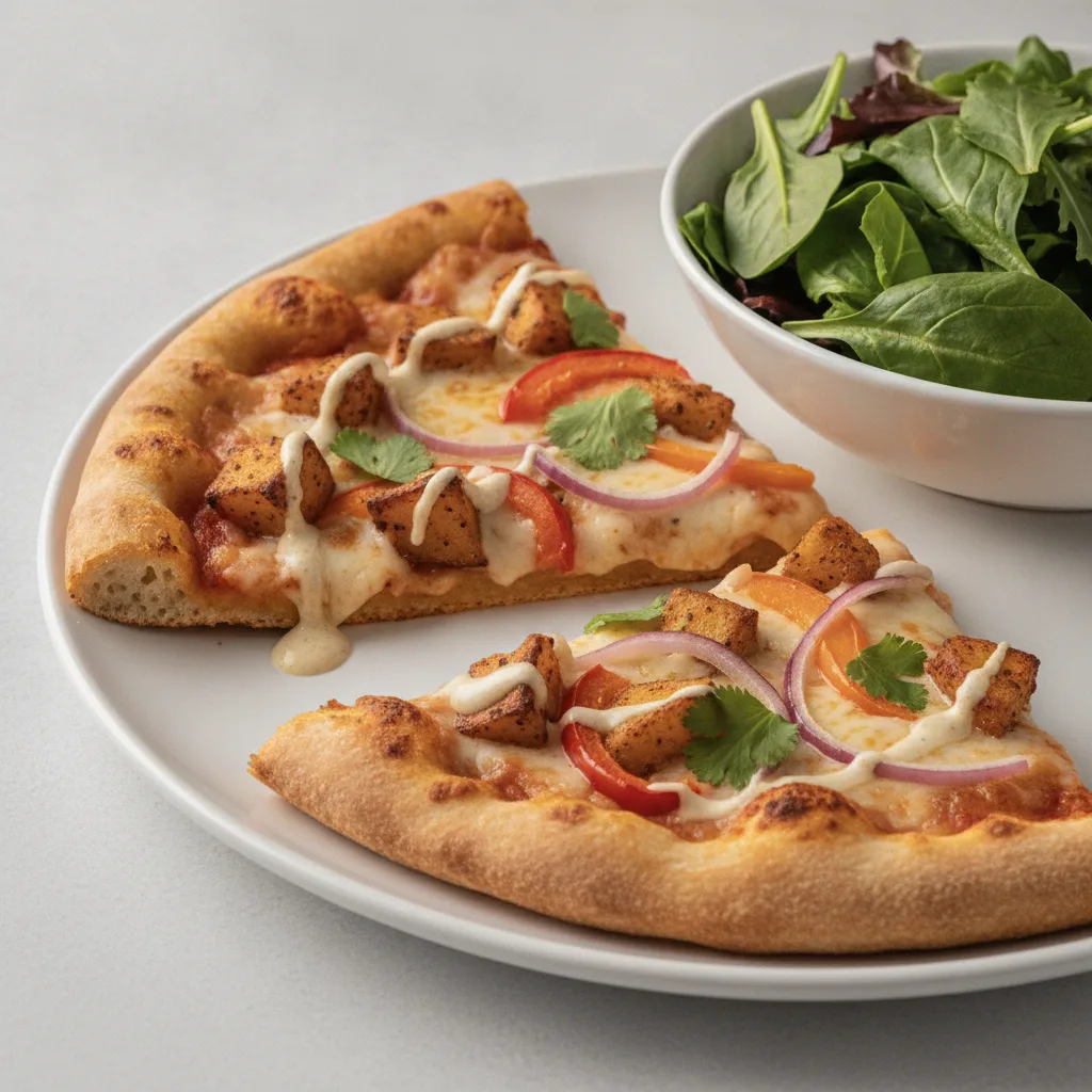 Gluten Free: Half Tandoorlicious Pizza - Potatoes (Mild) + Spring Mix Salad