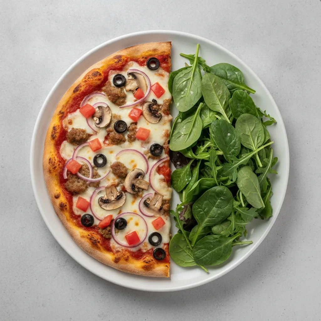 Gluten Free: Half Impossible Pizza + Spring Mix Salad