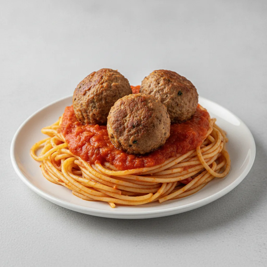 Spaghetti with Homemade Meatballs Spaghetti with Homemade Meatballs