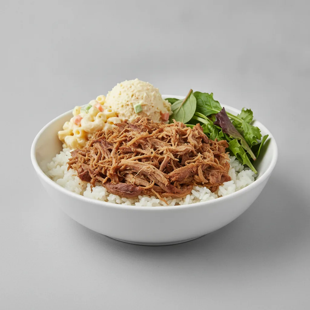 Kalua Pig Bowl with Mac Salad Kalua Pig Bowl with Mac Salad