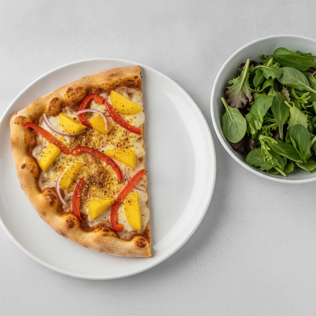 Gluten Free: Half Mango Monsoon Pizza (Mild) + Spring Mix Salad