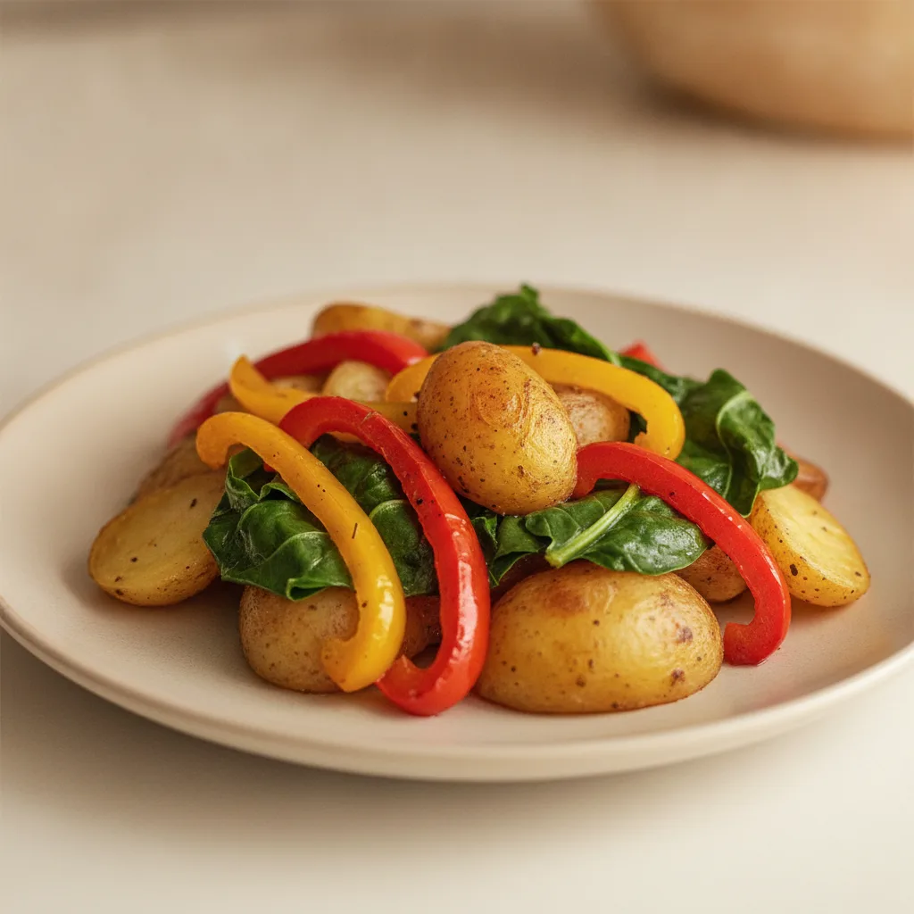 Roasted Potatoes with Peppers and Greens Roasted Potatoes with Peppers and Greens
