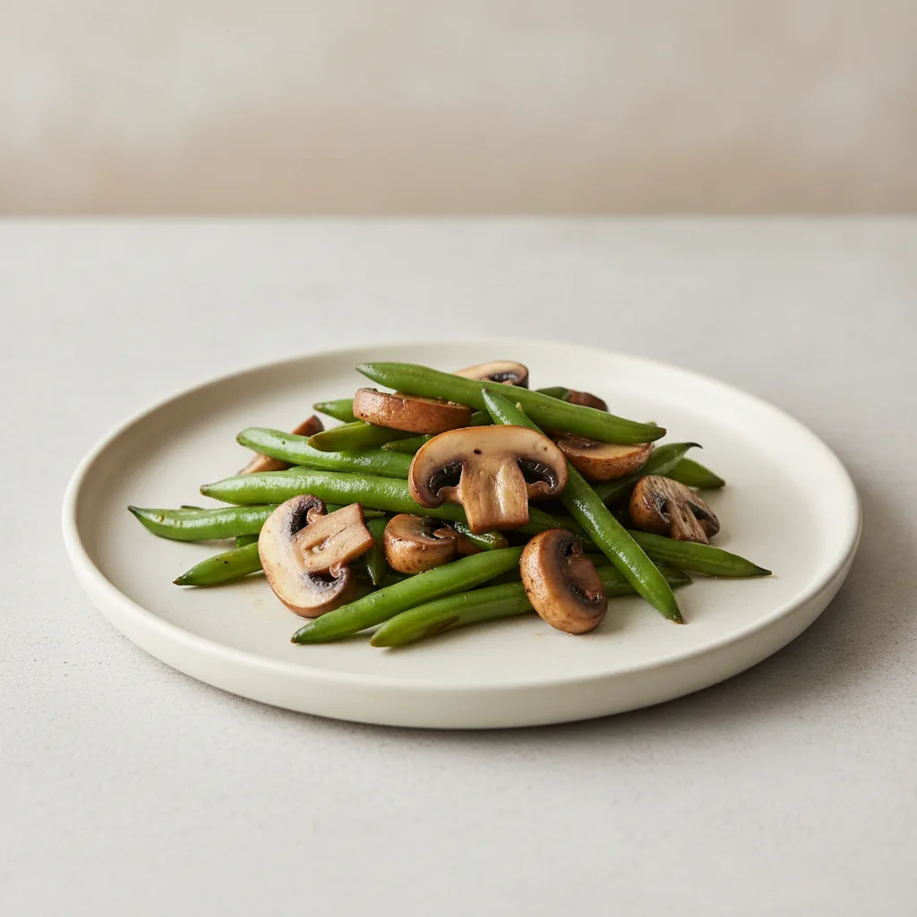 Green Beans and Cremini Mushrooms - Large Green Beans and Cremini Mushrooms - Large
