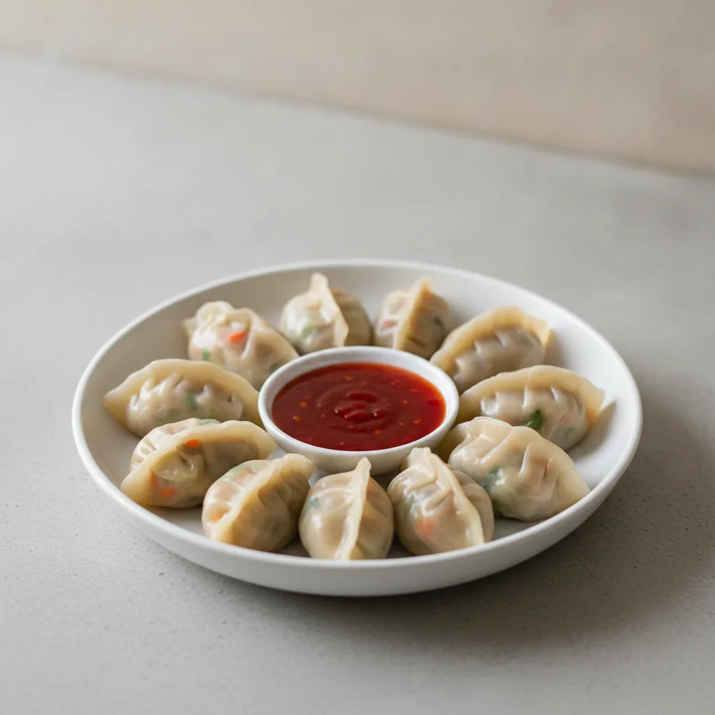 Vegetable Dumplings and Sweet Chili