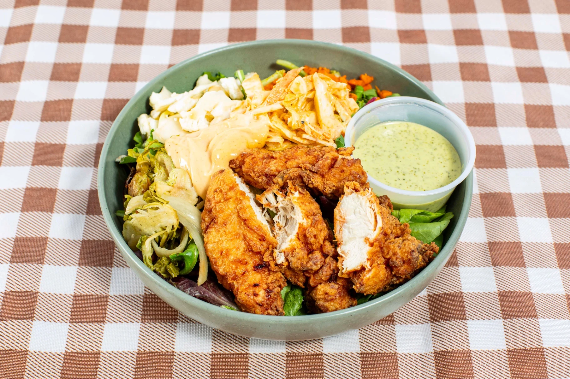 Green Salad with Buttermilk Fried Chicken