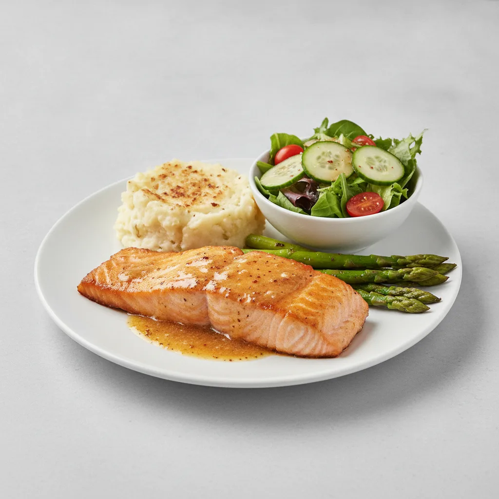 Cajun Butter Salmon with Salad