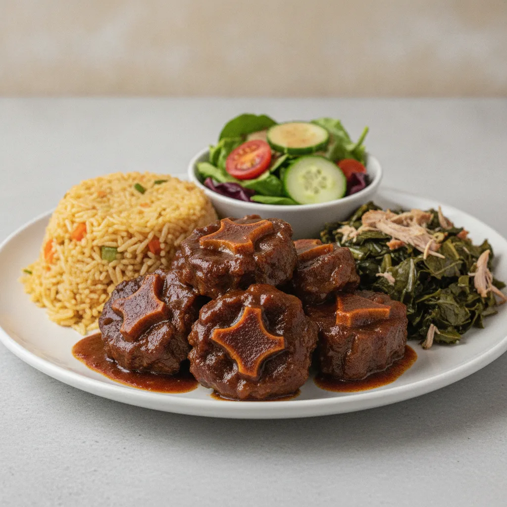 Caribbean Braised Oxtails with Salad