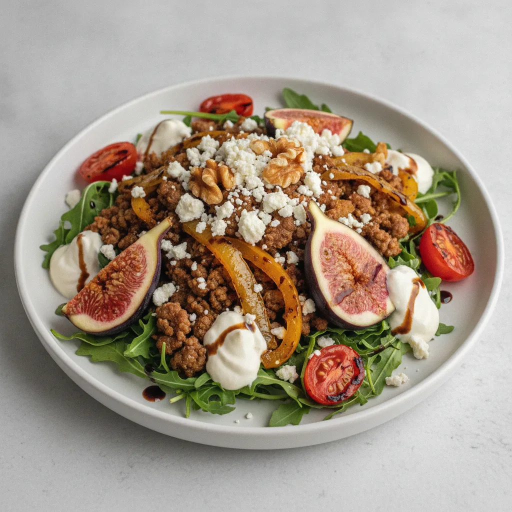 Grass-Fed Ground Lamb Feta Fig Salad Grass-Fed Ground Lamb Feta Fig Salad