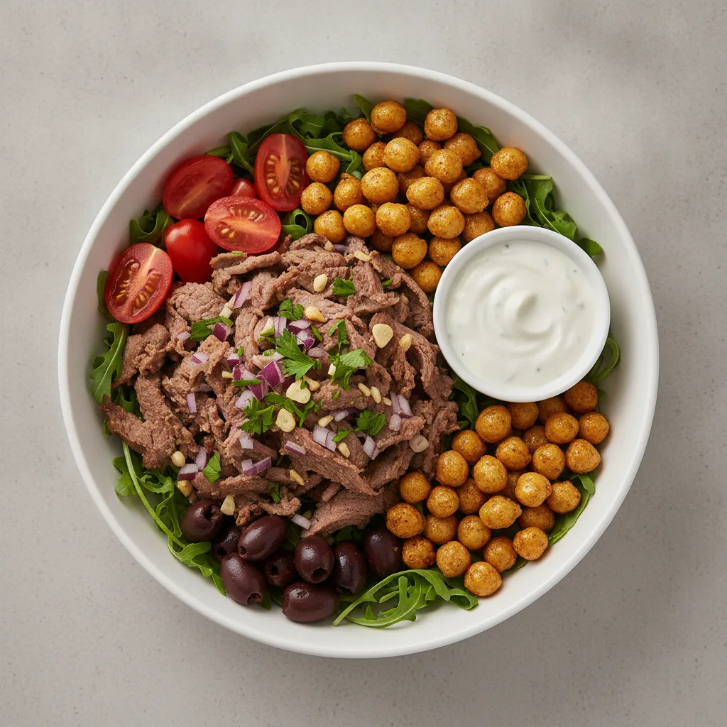Gyro Salad Bowl with Classic ZIKI (Tzatziki) Gyro Salad Bowl with Classic ZIKI (Tzatziki)