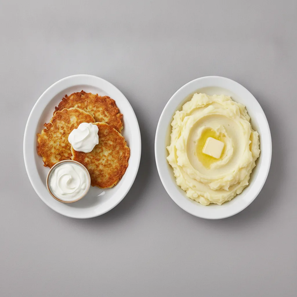 2 Sides - Potato Pancakes / Mashed Potatoes 2 Sides - Potato Pancakes / Mashed Potatoes