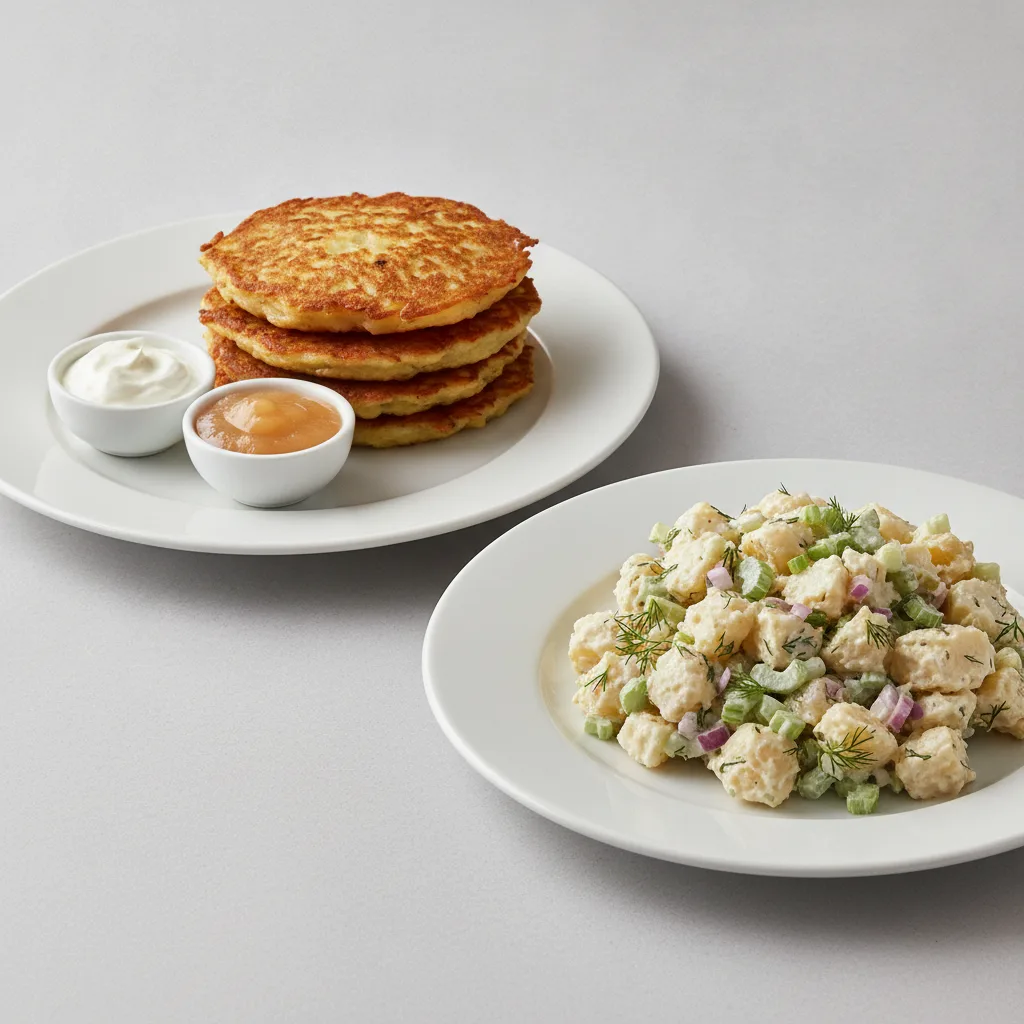 2 Sides - Potato Pancakes / Potato Salad 2 Sides - Potato Pancakes / Potato Salad