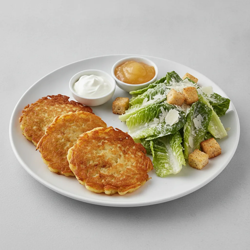 2 Sides - Potato Pancakes / Caesar Salad 2 Sides - Potato Pancakes / Caesar Salad