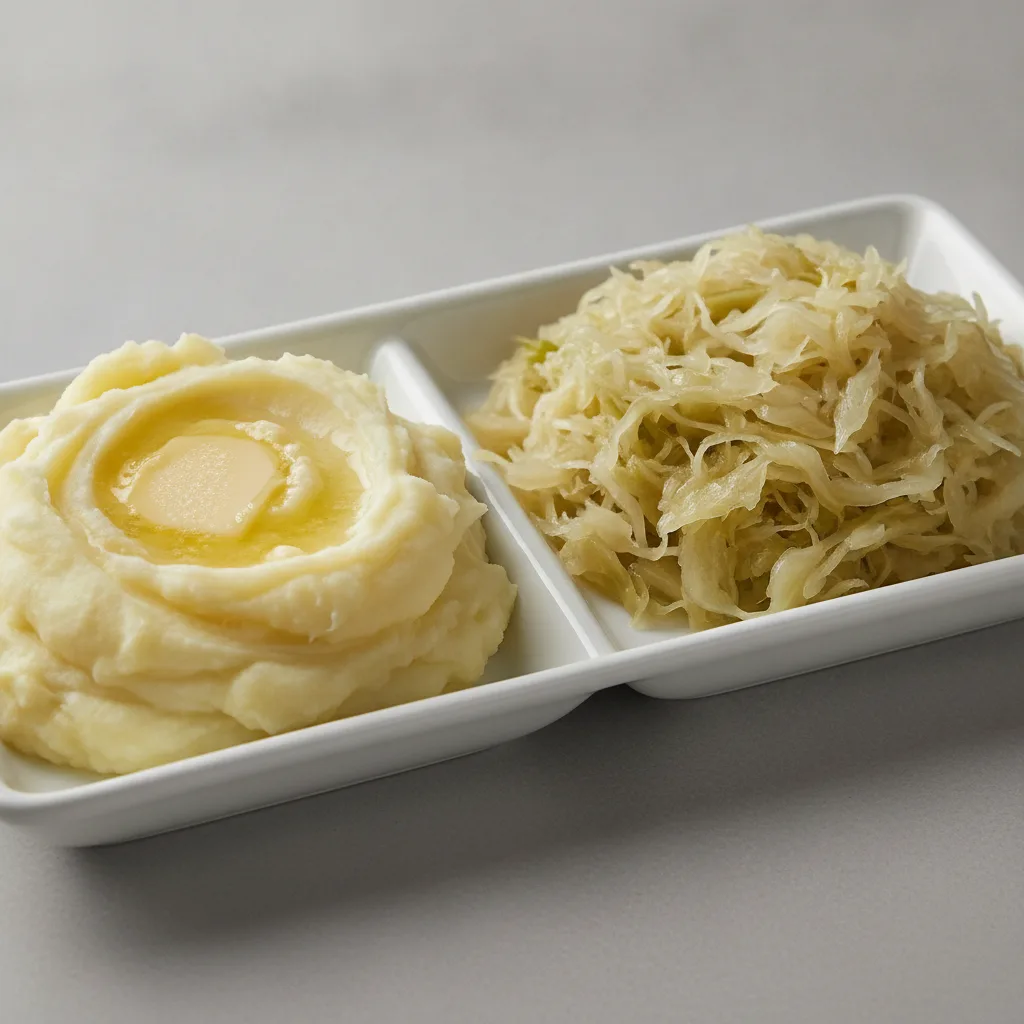 2 Sides - Mashed Potatoes / Sauerkraut Tray 2 Sides - Mashed Potatoes / Sauerkraut Tray